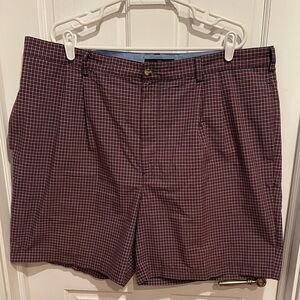 Tommy Hilfiger Men's Red and Blue Checkered Golf Shorts